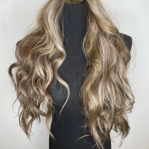 Chelsey Smith Mushroom Brown Sharpay Luxurious Blonde and Brown Wavy Wig